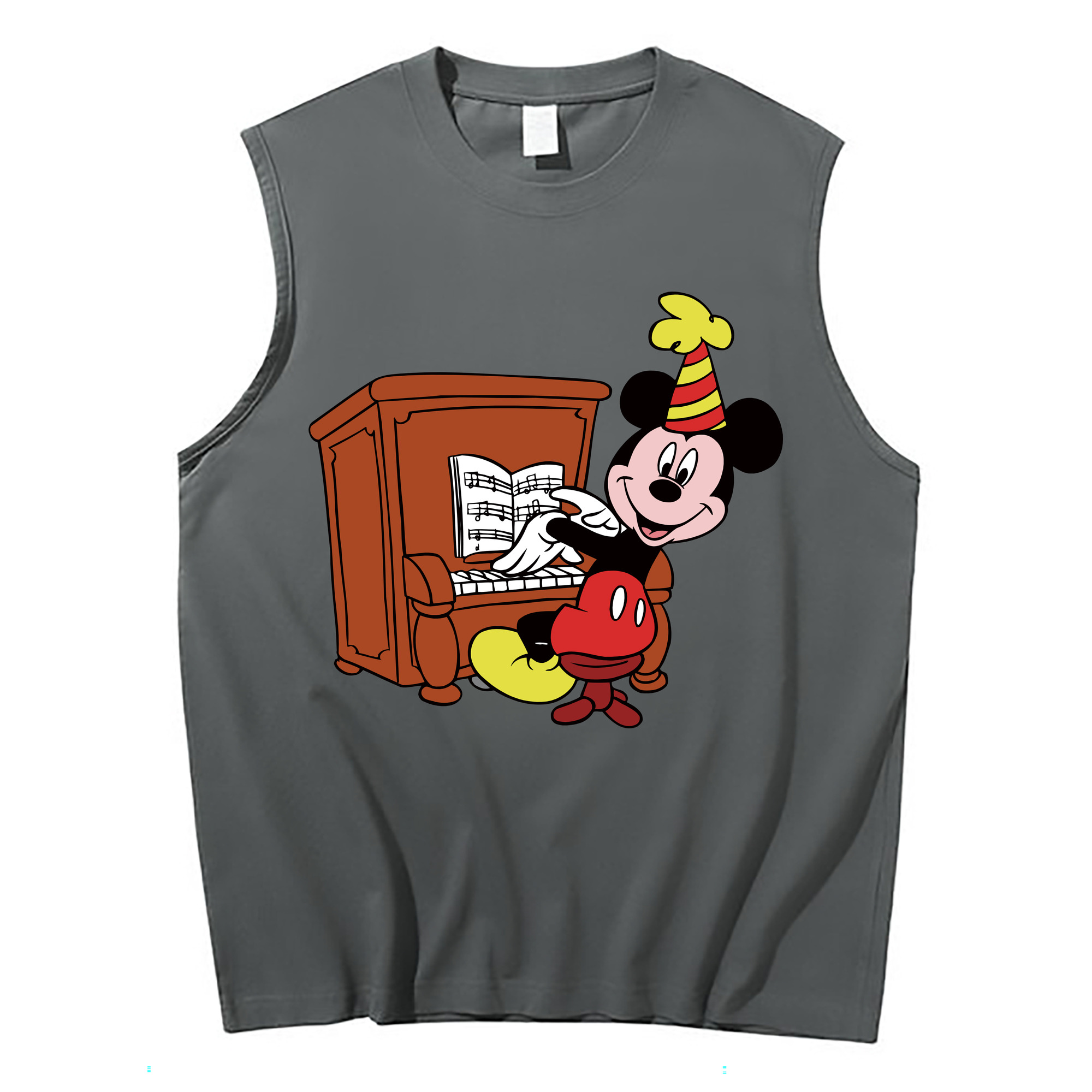 ミッキーマウス Mickey Mouse コットン100％タンクトップ（フロントプリント）